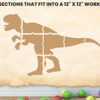 Intra απο ξύλο plywood Χρώμα wenge 3mm-4mm πάχος - Διακόσμηση τοίχου Dinosaur Δίασταση 40x50 cm INTRAFABR-35155258 - Image 6