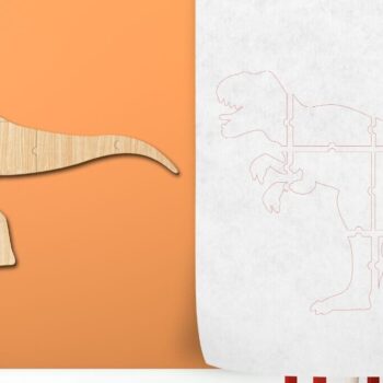 Intra απο ξύλο plywood Χρώμα wenge 3mm-4mm πάχος - Διακόσμηση τοίχου Dinosaur Δίασταση 40x50 cm INTRAFABR-35155258 - Image 7