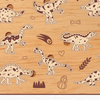 Intra απο ξύλο plywood Χρώμα wenge 3mm-4mm πάχος - Dinosaurs Kids Puzzle | με λέιζερ Δίασταση 30x20 cm INTRAFABR-83144257 - Image 1