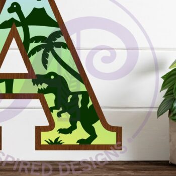 Intra απο ξύλο plywood  Χρώμα wenge 3mm-4mm πάχος - Dinosaurs Large a Wall Letter 3 Layer Δίασταση 30x20 cm INTRAFABR-119252321 - Image 1
