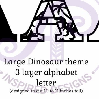 Intra απο ξύλο plywood  Χρώμα wenge 3mm-4mm πάχος - Dinosaurs Large a Wall Letter 3 Layer Δίασταση 30x20 cm INTRAFABR-119252321 - Image 2