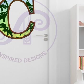 Intra απο ξύλο plywood  Χρώμα wenge 3mm-4mm πάχος - Dinosaurs Large C Wall Letter 3 Layer Δίασταση 30x20 cm INTRAFABR-80731604 - Image 3