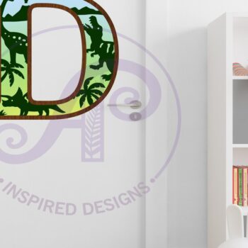 Intra απο ξύλο plywood  Χρώμα wenge 3mm-4mm πάχος - Dinosaurs Large D Wall Letter 3 Layer Δίασταση 30x20 cm INTRAFABR-91241180 - Image 3