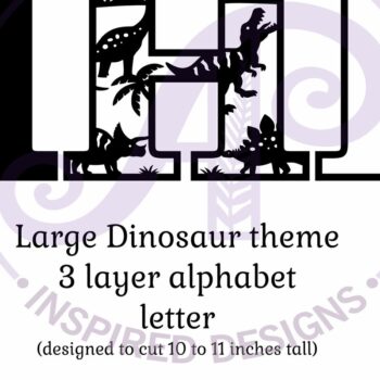 Intra απο ξύλο plywood  Χρώμα wenge 3mm-4mm πάχος - Dinosaurs Large H Wall Letter 3 Layer Δίασταση 30x20 cm INTRAFABR-65775758 - Image 2