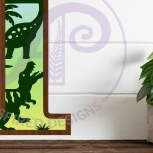 Intra απο ξύλο plywood  Χρώμα wenge 3mm-4mm πάχος - Dinosaurs Large I Wall Letter 3 Layer Δίασταση 30x20 cm INTRAFABR-26094133