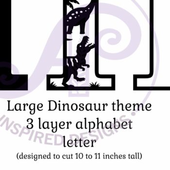 Intra απο ξύλο plywood  Χρώμα wenge 3mm-4mm πάχος - Dinosaurs Large I Wall Letter 3 Layer Δίασταση 30x20 cm INTRAFABR-26094133 - Image 2