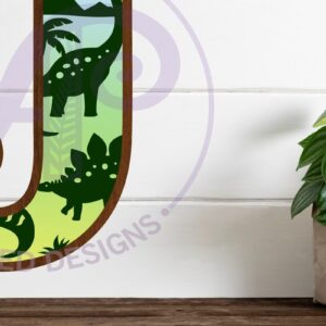 Intra απο ξύλο plywood  Χρώμα wenge 3mm-4mm πάχος - Dinosaurs Large J Wall Letter 3 Layer Δίασταση 30x20 cm INTRAFABR-69972633