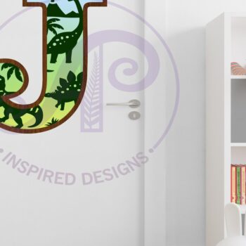 Intra απο ξύλο plywood  Χρώμα wenge 3mm-4mm πάχος - Dinosaurs Large J Wall Letter 3 Layer Δίασταση 30x20 cm INTRAFABR-69972633 - Image 3