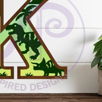 Intra απο ξύλο plywood  Χρώμα wenge 3mm-4mm πάχος - Dinosaurs Large K Wall Letter 3 Layer Δίασταση 30x20 cm INTRAFABR-80682136 - Image 1