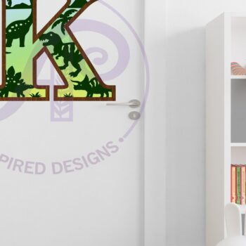 Intra απο ξύλο plywood  Χρώμα wenge 3mm-4mm πάχος - Dinosaurs Large K Wall Letter 3 Layer Δίασταση 30x20 cm INTRAFABR-80682136 - Image 3