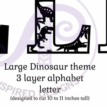 Intra απο ξύλο plywood  Χρώμα wenge 3mm-4mm πάχος - Dinosaurs Large L Wall Letter 3 Layer Δίασταση 30x20 cm INTRAFABR-65086464 - Image 2