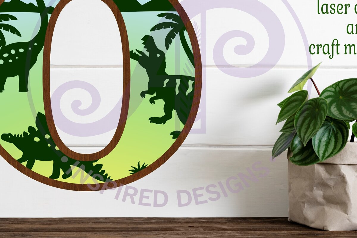 Intra απο ξύλο plywood  Χρώμα wenge 3mm-4mm πάχος - Dinosaurs Large O Wall Letter 3 Layer Δίασταση 30x20 cm INTRAFABR-111466914