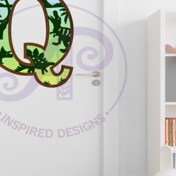 Intra απο ξύλο plywood  Χρώμα wenge 3mm-4mm πάχος - Dinosaurs Large Q Wall Letter 3 Layer Δίασταση 30x20 cm INTRAFABR-25964386 - Image 3