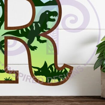 Intra απο ξύλο plywood  Χρώμα wenge 3mm-4mm πάχος - Dinosaurs Large R Wall Letter 3 Layer Δίασταση 30x20 cm INTRAFABR-100544912 - Image 1