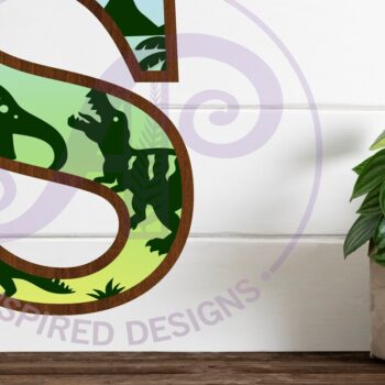 Intra απο ξύλο plywood  Χρώμα wenge 3mm-4mm πάχος - Dinosaurs Large S Wall Letter 3 Layer Δίασταση 30x20 cm INTRAFABR-101645738 - Image 1