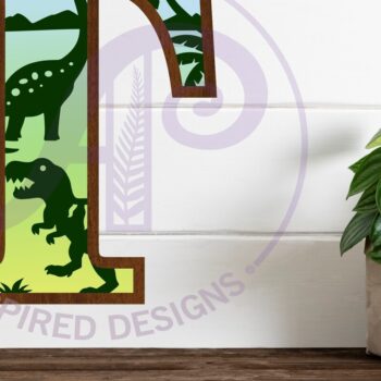 Intra απο ξύλο plywood  Χρώμα wenge 3mm-4mm πάχος - Dinosaurs Large T Wall Letter 3 Layer Δίασταση 30x20 cm INTRAFABR-101647079 - Image 1