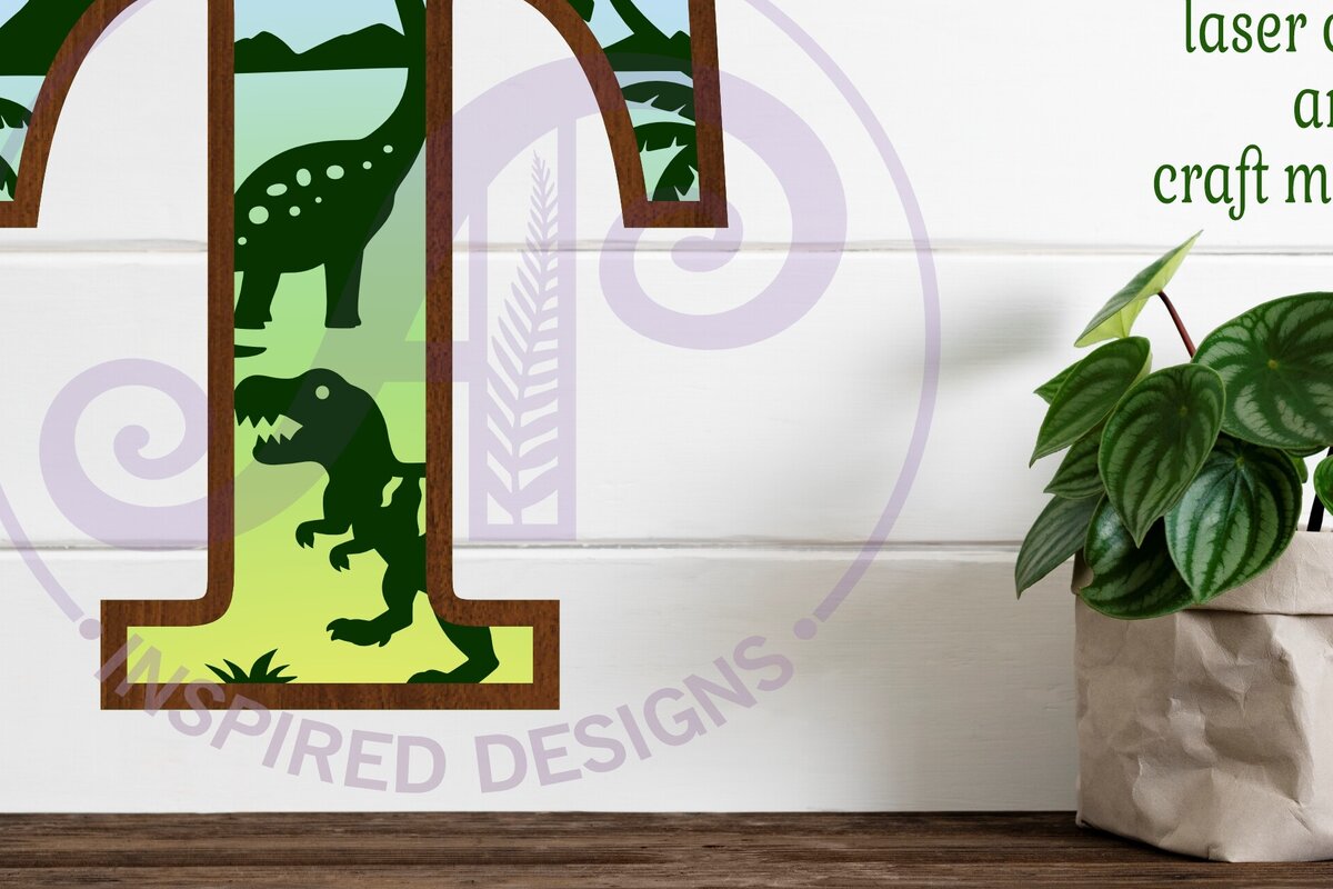 Intra απο ξύλο plywood  Χρώμα wenge 3mm-4mm πάχος - Dinosaurs Large T Wall Letter 3 Layer Δίασταση 30x20 cm INTRAFABR-101647079