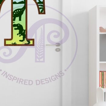 Intra απο ξύλο plywood  Χρώμα wenge 3mm-4mm πάχος - Dinosaurs Large T Wall Letter 3 Layer Δίασταση 30x20 cm INTRAFABR-101647079 - Image 3