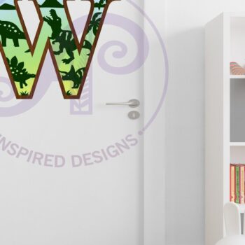 Intra απο ξύλο plywood  Χρώμα wenge 3mm-4mm πάχος - Dinosaurs Large W Wall Letter 3 Layer Δίασταση 30x20 cm INTRAFABR-78460468 - Image 3