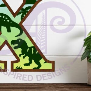 Intra απο ξύλο plywood  Χρώμα wenge 3mm-4mm πάχος - Dinosaurs Large X Wall Letter 3 Layer Δίασταση 30x20 cm INTRAFABR-25964325