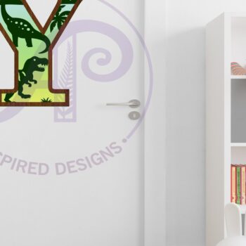 Intra απο ξύλο plywood Χρώμα wenge 3mm-4mm πάχος - Dinosaurs Large Y Wall Letter 3 Layer Δίασταση 30x20 cm INTRAFABR-25964348 - Image 3