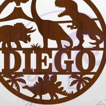 Intra απο ξύλο plywood  Χρώμα wenge 3mm-4mm πάχος - Δεινοσαύρων όνομα Laser Δίασταση 30x20 cm INTRAFABR-112013784 - Image 1