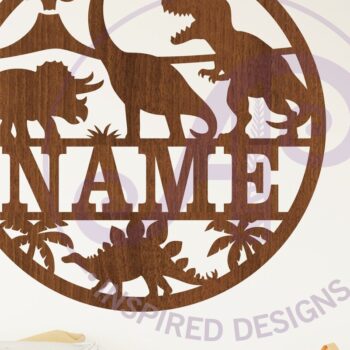 Intra απο ξύλο plywood  Χρώμα wenge 3mm-4mm πάχος - Δεινοσαύρων όνομα Laser Δίασταση 30x20 cm INTRAFABR-112013784 - Image 2