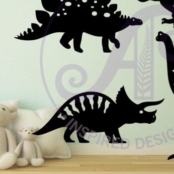 Intra απο ξύλο plywood  Χρώμα wenge 3mm-4mm πάχος - Σχήματα κοπής με λέιζερ Silhouette Dinosaurs 4 Δίασταση 30x20 cm INTRAFABR-38104653 - Image 2