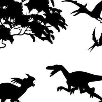 Intra απο ξύλο plywood  Χρώμα wenge 3mm-4mm πάχος - Δεινοσαύρων Silhouette Δίασταση 30x20 cm INTRAFABR-84108818 - Image 1