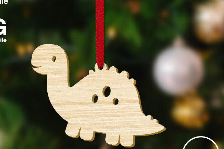 Intra απο ξύλο plywood  Χρώμα wenge 3mm-4mm πάχος - Χριστουγεννιάτικη διακόσμηση Diplodocus Baby Dinosaur Δίασταση 5x2 cm INTRAFABR-84108851