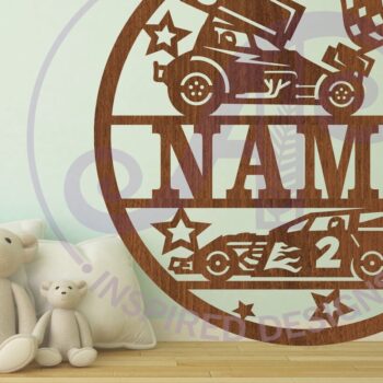 Intra απο ξύλο plywood  Χρώμα wenge 3mm-4mm πάχος - Dirt Racing Cars Σήμα ονόματος Δίασταση 30x20 cm INTRAFABR-84108295 - Image 2