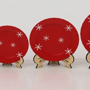 Intra απο ξύλο plywood  Χρώμα wenge 3mm-4mm πάχος - Πλαίσιο πιάτων, Πιατοθήκη Σχέδια κοπής με λέιζερ Δίασταση 20x20 cm INTRAFABR-109774475 - Image 2