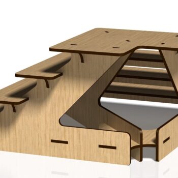 Intra απο ξύλο plywood  Χρώμα wenge 3mm-4mm πάχος - Βάση οθόνης, θήκη, Stander Δίασταση 20x20 cm INTRAFABR-8048149 - Image 4