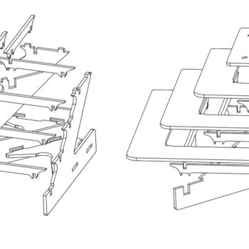 Intra απο ξύλο plywood  Χρώμα wenge 3mm-4mm πάχος - Βάση οθόνης, θήκη, Stander Δίασταση 20x20 cm INTRAFABR-8048149 - Image 7