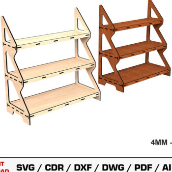 Intra απο ξύλο plywood Χρώμα wenge 3mm-4mm πάχος - Εμφάνιση υ κοπής με λέιζερ βάσης, ράφι Δίασταση 30x20 cm INTRAFABR-121334647 - Image 1