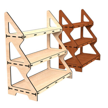 Intra απο ξύλο plywood Χρώμα wenge 3mm-4mm πάχος - Εμφάνιση υ κοπής με λέιζερ βάσης, ράφι Δίασταση 30x20 cm INTRAFABR-121334647 - Image 3