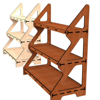 Intra απο ξύλο plywood Χρώμα wenge 3mm-4mm πάχος - Εμφάνιση υ κοπής με λέιζερ βάσης, ράφι Δίασταση 30x20 cm INTRAFABR-121334647 - Image 4
