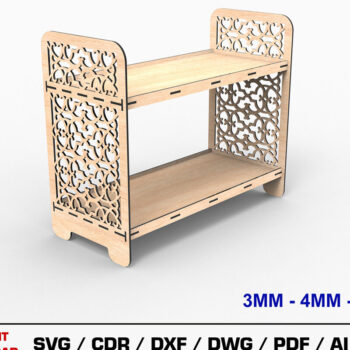 Intra απο ξύλο plywood Χρώμα wenge 3mm-4mm πάχος - Εμφάνιση υ κοπής με λέιζερ βάσης, ράφι Δίασταση 30x20 cm INTRAFABR-99096682 - Image 1