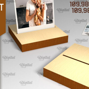 Intra απο ξύλο plywood  Χρώμα wenge 3mm-4mm πάχος - Εμφάνιση Stand LaserCut. Ξύλινη βάση Δίασταση 30x20 cm INTRAFABR-102063048 - Image 1