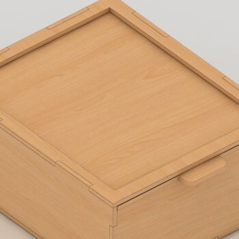 Intra απο ξύλο plywood  Χρώμα wenge 3mm-4mm πάχος - Διαιρεμένο κουτί με συρόμενη πόρτα, Δίασταση 30x20 cm INTRAFABR-111446431 - Image 6