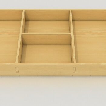 Intra απο ξύλο plywood  Χρώμα wenge 3mm-4mm πάχος - Δίσκος σερβιρίσματος χωρισμένος, επίπεδος ξύλο, κομμένος με λέιζερ Δίασταση 20x20 cm INTRAFABR-62908953 - Image 1