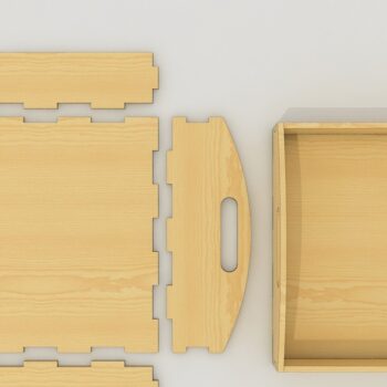 Intra απο ξύλο plywood  Χρώμα wenge 3mm-4mm πάχος - Διαιρεμένος δίσκος με λαβή πολλαπλού πάχους Δίασταση 30x20 cm INTRAFABR-80948634 - Image 3