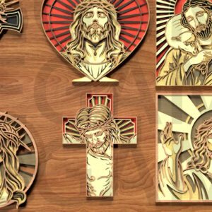 Intra απο ξύλο plywood  Χρώμα wenge 3mm-4mm πάχος - Σετ Divine Jesus – Layered Grace Δίασταση 40x50 cm INTRAFABR-112154424