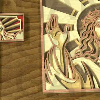 Intra απο ξύλο plywood  Χρώμα wenge 3mm-4mm πάχος - Σετ Divine Jesus – Layered Grace Δίασταση 40x50 cm INTRAFABR-112154424 - Image 3