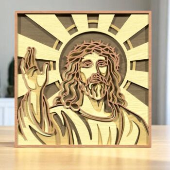 Intra απο ξύλο plywood  Χρώμα wenge 3mm-4mm πάχος - Σετ Divine Jesus – Layered Grace Δίασταση 40x50 cm INTRAFABR-112154424 - Image 8