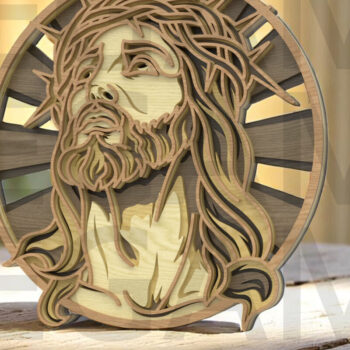 Intra απο ξύλο plywood  Χρώμα wenge 3mm-4mm πάχος - Σετ Divine Jesus – Layered Grace Δίασταση 40x50 cm INTRAFABR-112154424 - Image 10