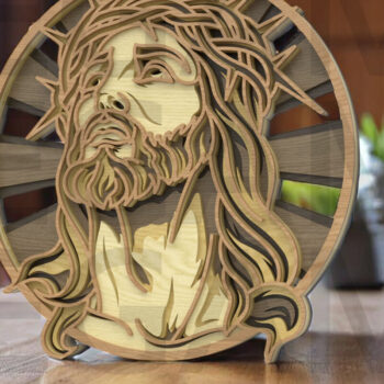 Intra απο ξύλο plywood  Χρώμα wenge 3mm-4mm πάχος - Σετ Divine Jesus – Layered Grace Δίασταση 40x50 cm INTRAFABR-112154424 - Image 11