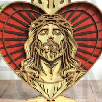 Intra απο ξύλο plywood  Χρώμα wenge 3mm-4mm πάχος - Σετ Divine Jesus – Layered Grace Δίασταση 40x50 cm INTRAFABR-112154424 - Image 12