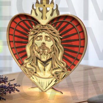 Intra απο ξύλο plywood  Χρώμα wenge 3mm-4mm πάχος - Σετ Divine Jesus – Layered Grace Δίασταση 40x50 cm INTRAFABR-112154424 - Image 13