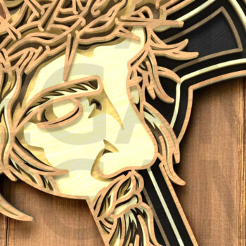 Intra απο ξύλο plywood  Χρώμα wenge 3mm-4mm πάχος - Σετ Divine Jesus – Layered Grace Δίασταση 40x50 cm INTRAFABR-112154424 - Image 14